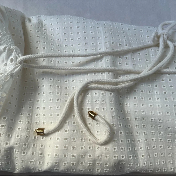 By ESQ NWNT WOMAN  LACE Long Sleeve Cotton Blend MIDI DRESS WHITE M - Picture 13 of 14